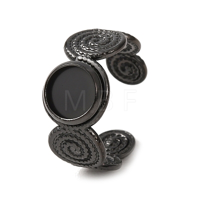 Spiral 304 Stainless Steel Cuff Ring Components STAS-P454-02A-B-1