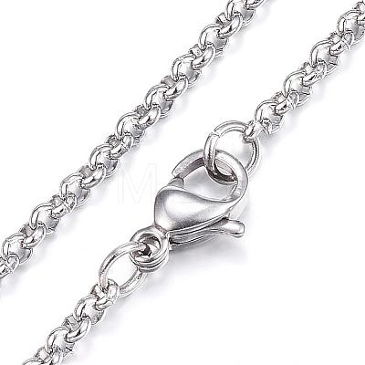 304 Stainless Steel Necklaces NJEW-E080-02P-1