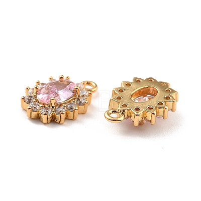 Real 18K Gold Plated Brass Micro Pave Cubic Zirconia Charms ZIRC-Z023-04E-NR-1