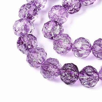 Crackle Transparent Glass Beads Strands GLAA-N063-8mm-04-1