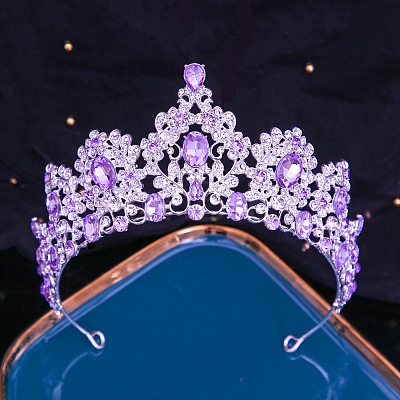 Alloy Rhinestone Crown Hair Bands PW-WGC303D-02-1