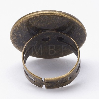 Adjustable Brass Pad Finger Ring Settings KK-D527-27AB-1