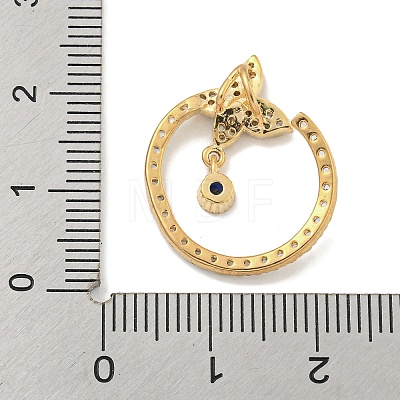 Brass Micro Pave Clear Cubic Zirconia Glass Pendants KK-S386-16G-1