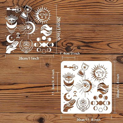 Plastic Reusable Drawing Painting Stencils Templates DIY-WH0172-930-1