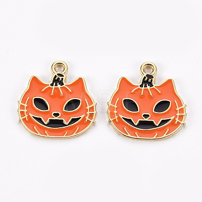 Rack Plating Eco-Friendly Alloy Enamel Pendants LS-ENAM-N052-003-RS-1