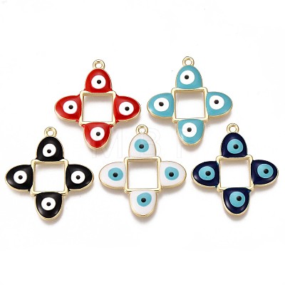 Eco-Friendly Alloy Enamel Pendants ENAM-N050-51-NR-1