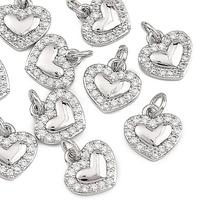 SHEGRACE Valentine's Day Brass Clear Cubic Zirconia Charms XGRQ3P366-571P-1