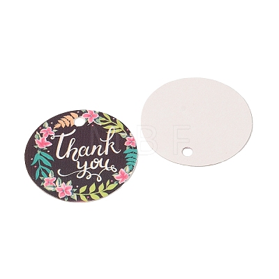 100Pcs Paper Flower Printed Gift Tags CDIS-H007-01-1