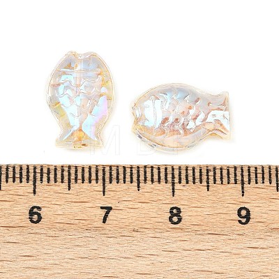 Electroplate and Golden Metal Enlaced Glass Beads X-EGLA-T029-01M-1