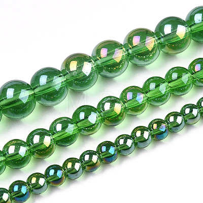 Electroplate Transparent Glass Beads Strands GLAA-T032-T6mm-AB07-1