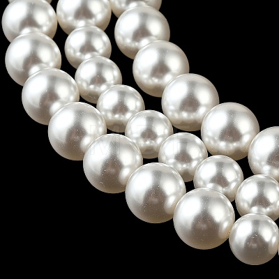 Electroplate Glass Imitation Pearl Beads Strands EGLA-A049-02-1