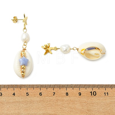 Natural Cultured Freshwater Pearl Stud Dangle Earrings for Women EJEW-JE07276-1