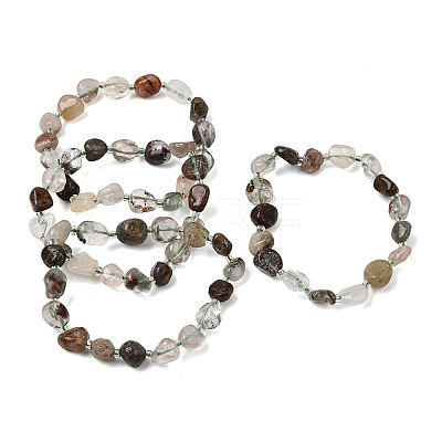 Natural Lodolite Quartz Beads Bracelets GG-CBA05D5-02B-09-1