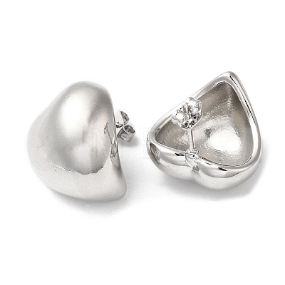 Rack Plating Brass Heart Stud Earrings EJEW-Q766-10P-1