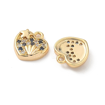 Brass Micro Pave Cubic Zirconia Charms X1-KK-C099-01C-G-1
