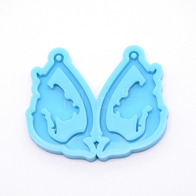 Teardrop with Lady Silicone Statue Pendant Molds DIY-WH0175-53-1