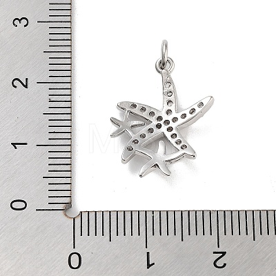 Rack Plating Brass Clear Cubic Zirconia Pendants KK-M293-09P-1