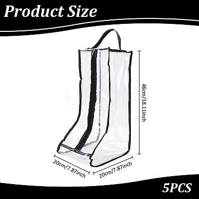 Clear PVC Plastic Shoes Storage Zipper Bags with Handles ABAG-WH0045-71B-1