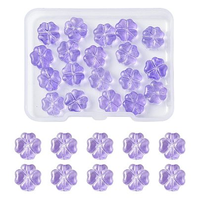 20Pcs Transparent Spray Painted Glass Beads GLAA-FS0002-40A-1