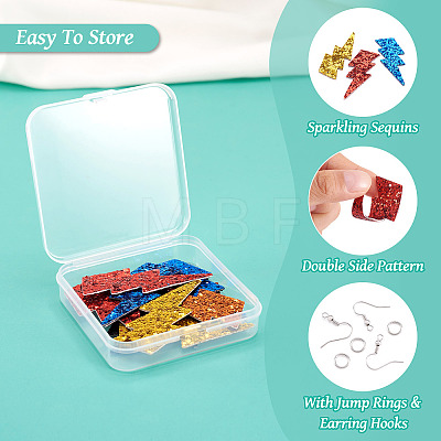 DIY Imitation Leather Lightning Bolt Dangle Earring Making Kits DIY-TA0010-70B-1