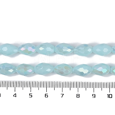 Opaque Solid Color Electroplate Glass Beads Strands LS-EGLA-N013-P8mm-B11-1