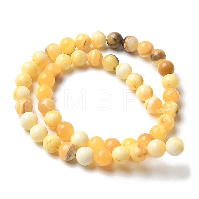 Natural Yellow Jade Beads Strands G-F591-17-8MM-1