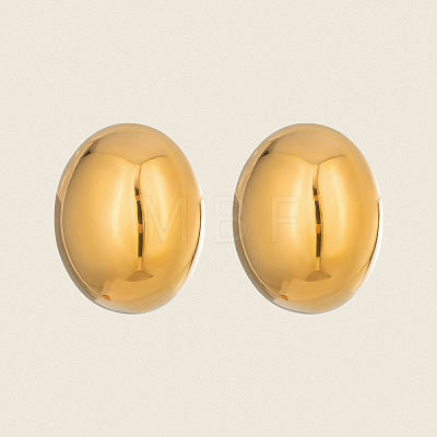 Minimalist Oval 304 Stainless Steel Stud Earrings LS-UN0221-1-1