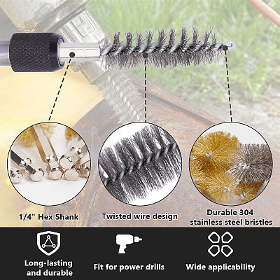 30Pcs 30 Styles Stainless Steel Bore Brush FIND-DL0001-02-1