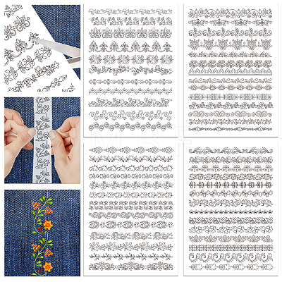 4 Sheets 11.6x8.2 Inch Stick and Stitch Embroidery Patterns DIY-WH0455-113-1