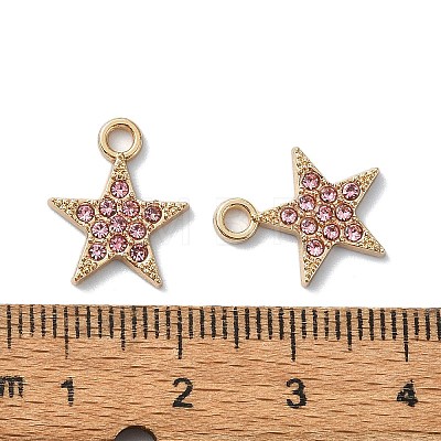 Alloy Rhinestone Pendants RB-P037-01G-02-1