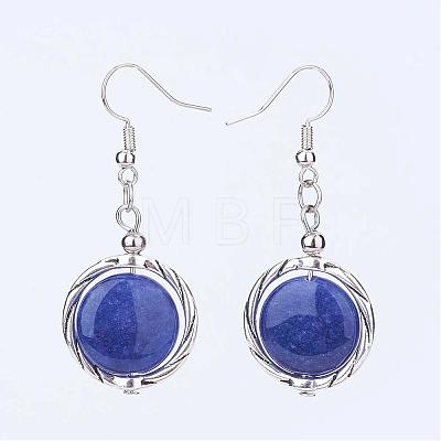 Natural Gemstone Dangle Earrings EJEW-JE02320-1