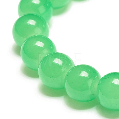 10MM Imitation Jade Glass Round Beads Stretch Bracelet for Women BJEW-JB07422-1