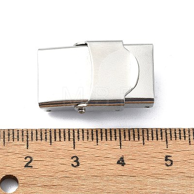 Non-Tarnish 201 Stainless Steel Watch Band Clasps STAS-C089-05B-P-1