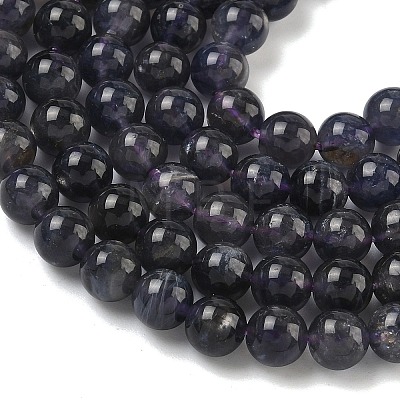 Natural Cordierite/Iolite/Dichroite Beads Strands G-P132-14-6mm-1