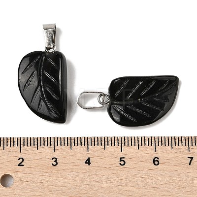 Natural Obsidian Pendants G-B127-01P-03-1