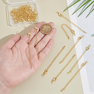 24 Sets Long-Lasting Plated Brass Chain Extender KK-UN0002-51-1