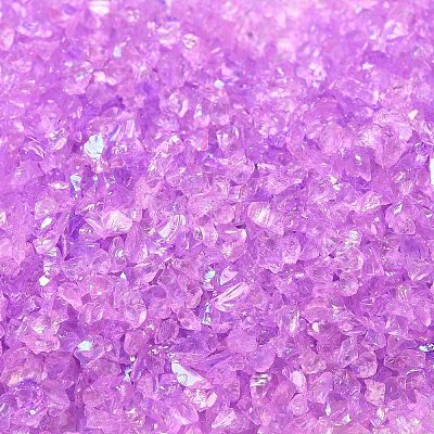 Transparent Electroplate Crushed Glass Craft GLAA-F123-04-1