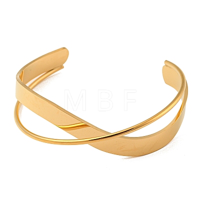 304 Stainless Steel Plain Cuff Bracelet BJEW-B076-02G-1