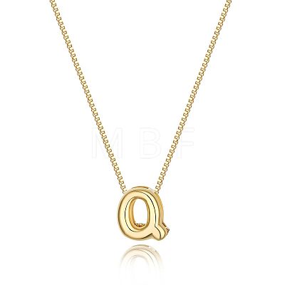 Brass Initial Pendant Box Chain Necklaces for Women FS-WG5C822-17-1