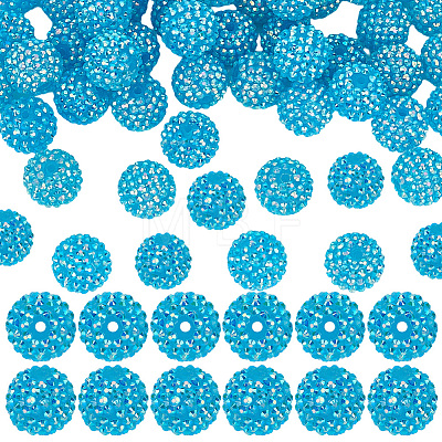 50Pcs Resin Rhinestone Beads RESI-PA0001-45C-1