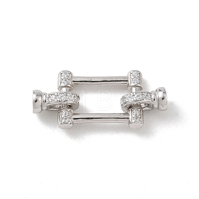 925 Sterling Silver Micro Pave Clear Cubic Zirconia Fold Over Clasps SE-CBAF1B0-04P-1