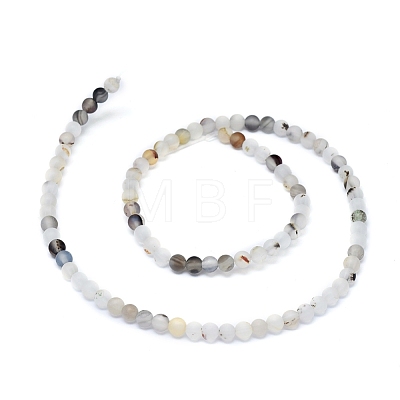 Natural Dendritic Agate Beads Strands G-D0005-21-4mm-1