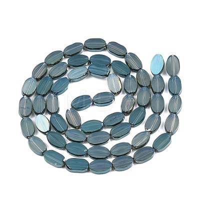 Painted Transparent Glass Beads Strands GLAA-E033-06C-08-1