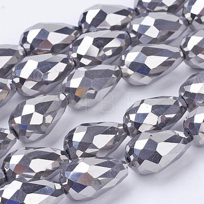 Electroplate Glass Beads Strands EGLA-D017-15x10mm-7-1