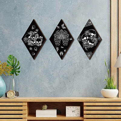 Wood Wall Decorations AJEW-WH0380-009-1