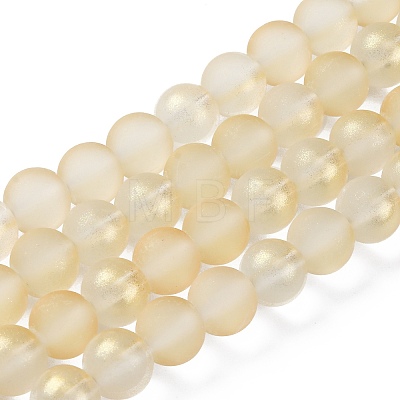 Spray Painted Glass Round Bead Strands DGLA-Q015-10mm-21-1