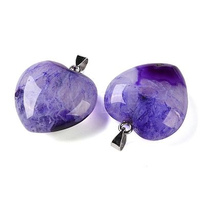 Dyed & Heated Natural Crystal Core Agate Pendants GG-CBACB71-04P-05-1