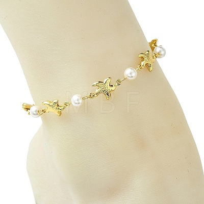 Ocean 304 Stainless Steel Sea Animals Link Chain Anklets for Women AJEW-AN00823-02-1