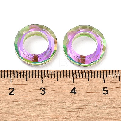 Electroplate Transparent Glass Linking Rings GLAA-F126-01C-1