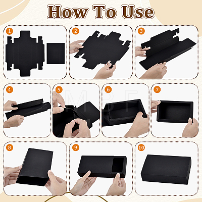 70Pcs Kraft Paper Folding Boxes CON-WA0001-19-1